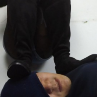 过膝长靴黑丝踩踏