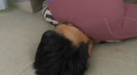 女主日常健身后坐脸休息